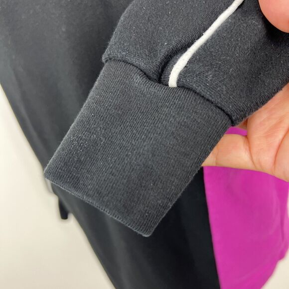 Pink Victoria's Secret Sweater Women Medium Black Colorblock Pullover 3/4 Zip - Picture 11 of 16